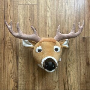 Plush Deer Head Wall Mount - Tan and Cream Stuffed Animal